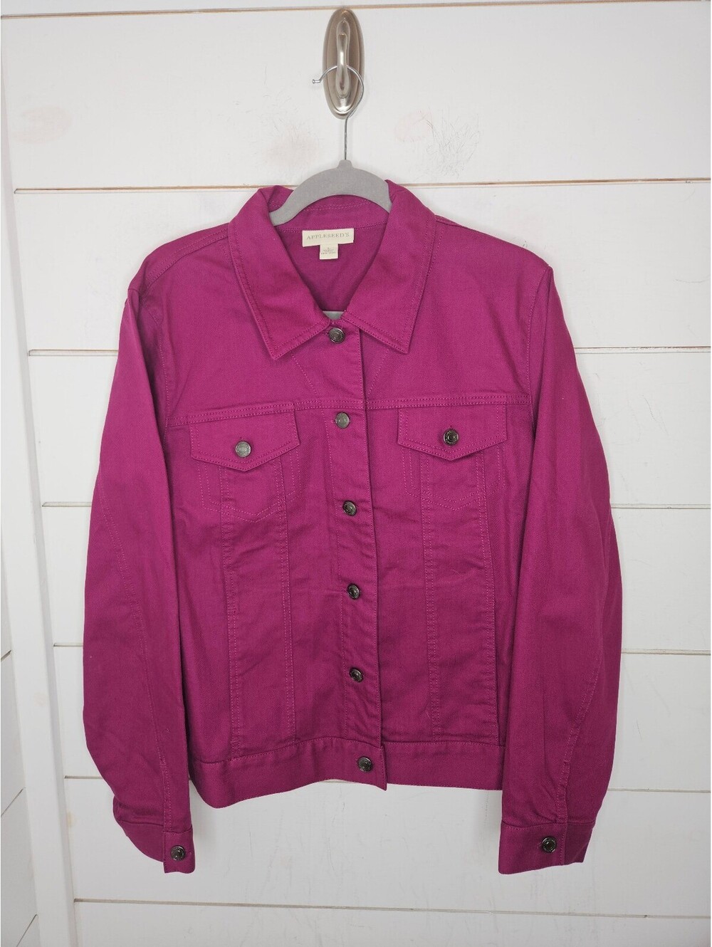 Appleseed's large purple denim jacket